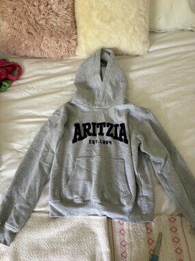 Aritzia Sweatfleece Perfect Hoodie Heather Grey Size Small